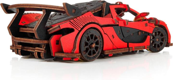 Image du produit Eco Wood Art Kit de maquette 3D en bois - Voiture de course - Rouge (237 pièces)