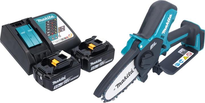 Productafbeelding Makita DUC 101 RT201 Akku Astsäge 18 V 10 cm Brushless + 2x Akku 5,0 Ah + Ladegerät (Accu kettingzaag)