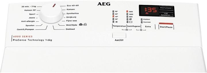 Produktbild AEG LTR6162K - Wasmachine - Energielabel B - 6 kg - 1200 toeren- Wit (913 143 540) (6 kg)