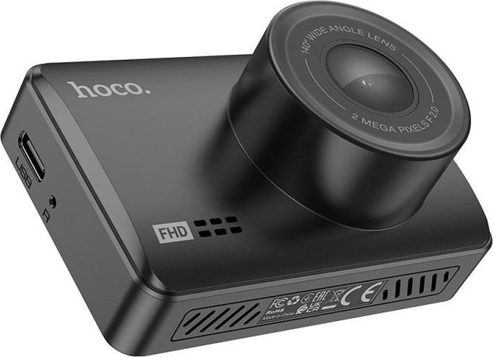 Produktbild Hoco Kopfhörer mit Mikrofon Autokamera mit Bildschirm 2,45" + Rückfahrkamera 1080P/30fps DV3 schwarz (Eingebautes Display, Eingebautes Mikrofon, Full HD)