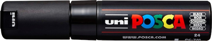 Actual product image Posca Marker PC-7M round tip (Black, 5.50 mm, 1 x)
