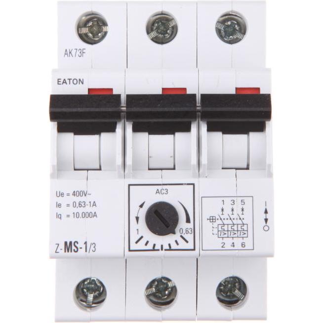 Eaton, Schutzschalter, Motorschutzschalter, 0,63-1 A, 3p 248406
