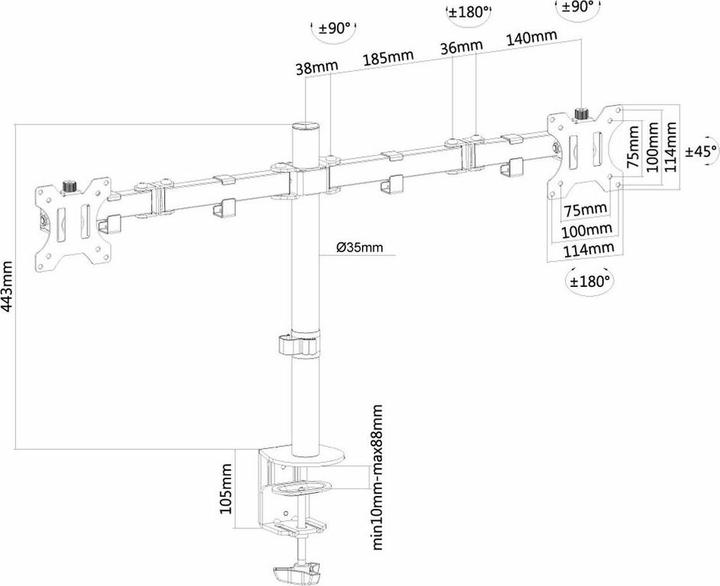 Produktbild Neomounts Schreibtischhalter FPMA-D550DBLACK (Tisch, 32", 8 kg)