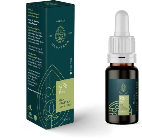 Produktbild HempSana Animal Hanf Tropfen 9% Pure, 10 ml (Junior, Senior, Adult, 10 Stk., 47 g)