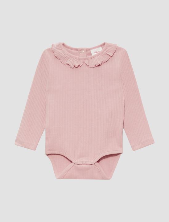S.Oliver T-Shirt Body Gerippter Body mit Rüschenkragen (92)