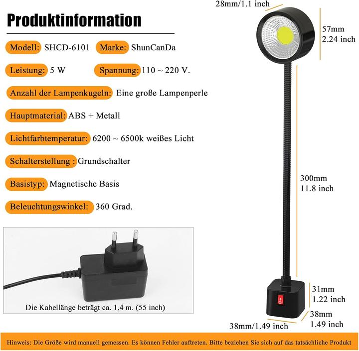 Actual product image Shun Can Da Magnetische LED-Arbeitsleuchte (500 lm)