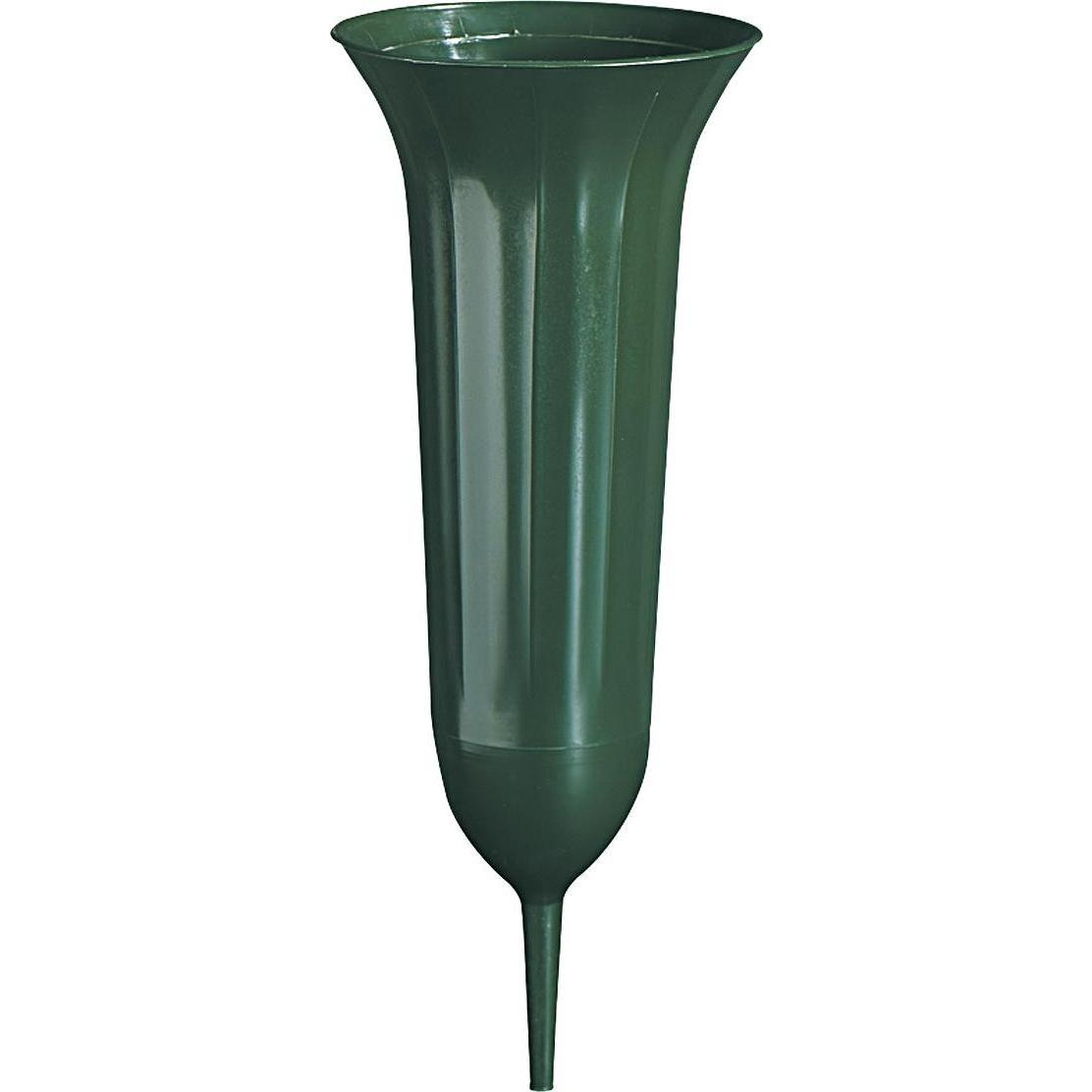 5x Geli, Vase, Grabvase Tulpe 31cm grün (5 x, Ø 11 cm, 1 l)