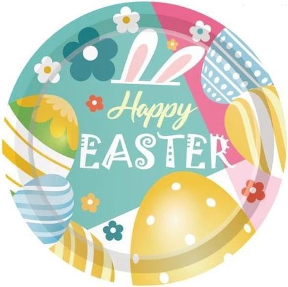Actual product image MU Style Disposable Easter paper plates (8x)