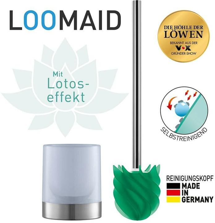 Produktbild Loomaid Toilettenbürste aus Silikon, Grün, schmutzabweisend
