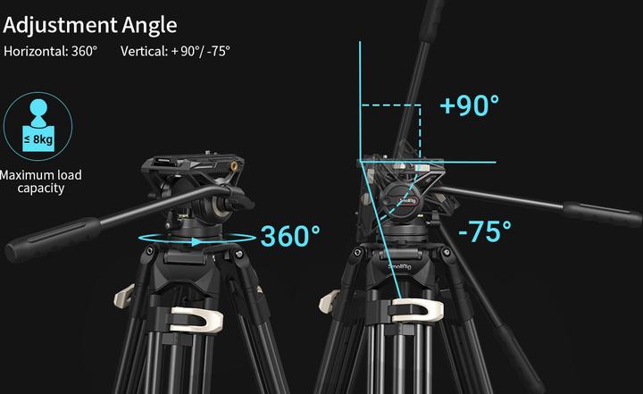 Actual product image SmallRig AD-01 high-performance fluid head stand (Metal)