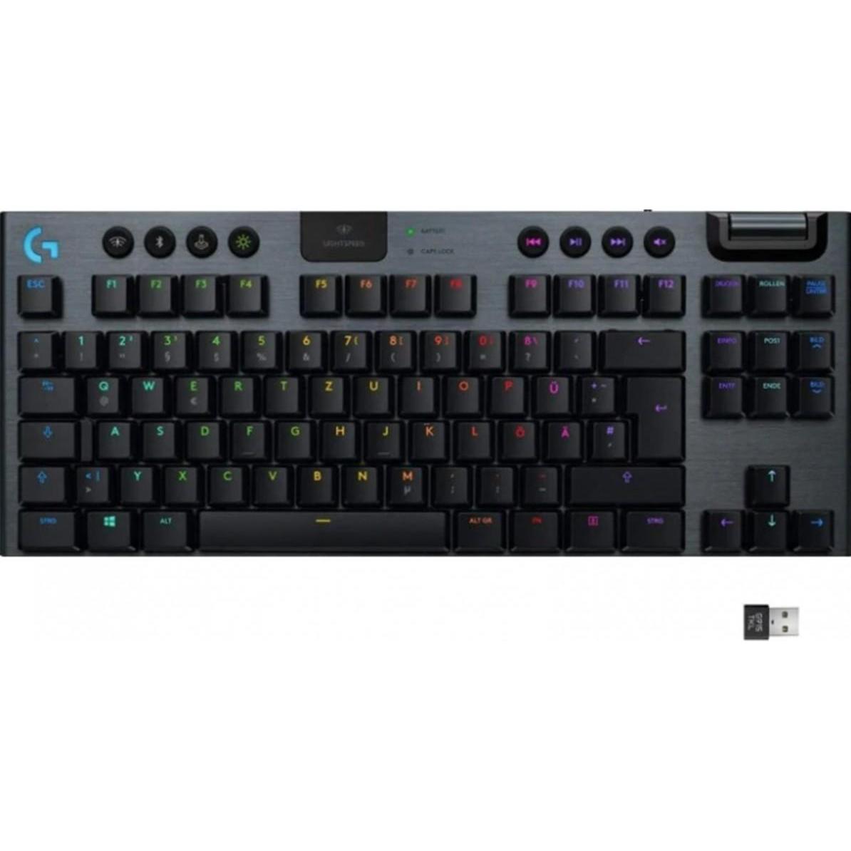 Logitech G G915 (DE, Kabellos, Kabelgebunden), Tastatur, Schwarz