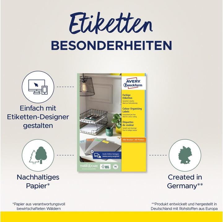 Avery Farbige Etiketten