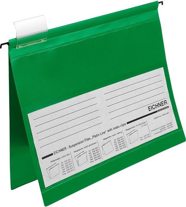 Actual product image Eichner 10 hanging files plastic green 1 x commercial stapling (A4, 10 x)