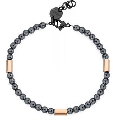 Sagapo, Armschmuck, S'Agapo Riot Srt13 Hematite Beaded Bracelet