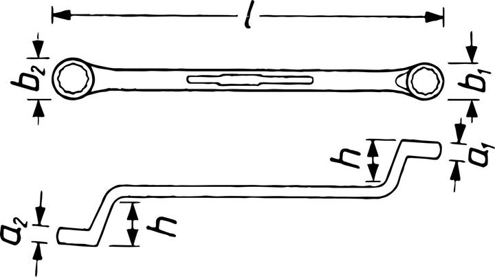 Actual product image HAZET Double box-end wrench 630-16X17 ∙ Outside 12-point profile ∙ 16 x 17 mm (16 mm, 17 mm)