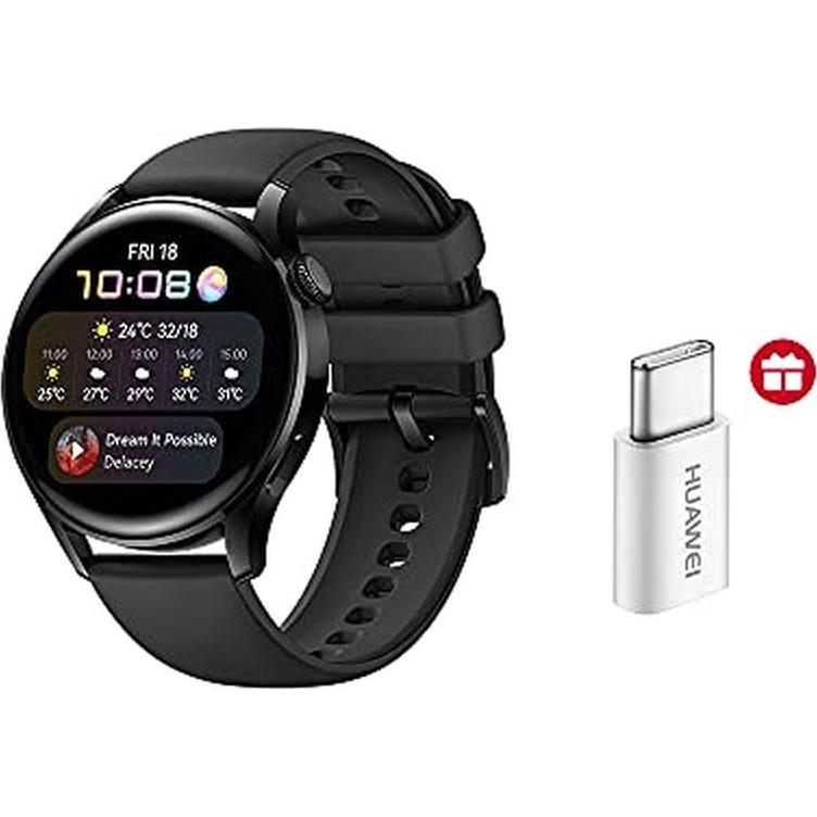 Huawei Kit Watch 3 Active Black + Adapt 5v2a Typec, Smartwatch