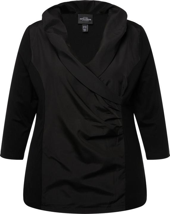 Produktbild Ulla Popken Shirt, Taft-Kragen, Classic, V-Ausschnitt, 3/4-Arm (42, 44)