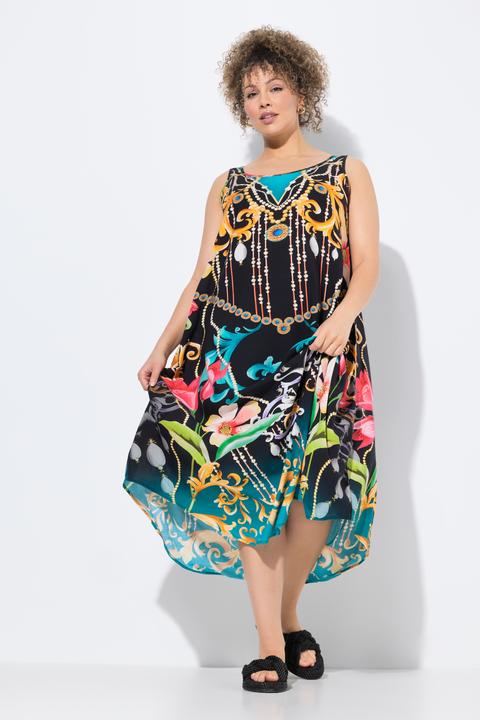 Produktbild Ulla Popken Kleid, Barock-Druck, A-Linie, Rundhals, ärmellos (42, 44)