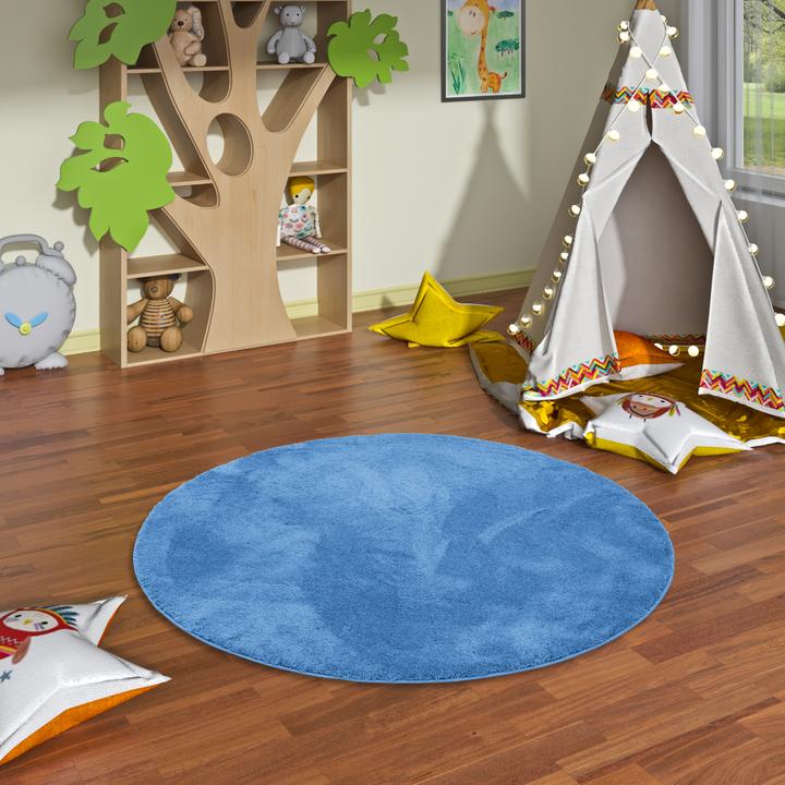 Produktbild Pergamon Super Soft Kinder Hochflor Teppich Silky Kids Rund (120 x 120 cm)