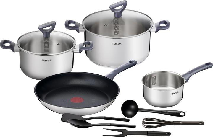 Actual product image Tefal Daily Cook pan and pot set 11 pieces (Pot, Stainless steel)