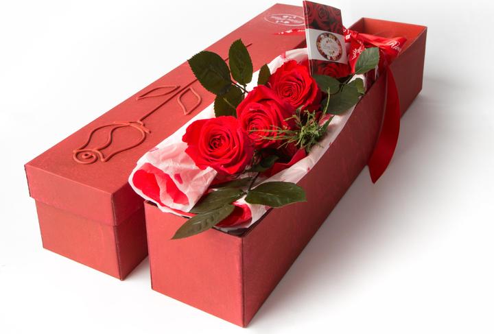 Actual product image Rosas Rivas Rose stem Premium 3-headed (56 cm)