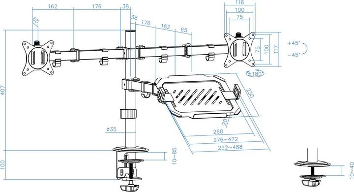 Produktbild Tooq Technology DB1202TN-B (Tisch, 32.01")