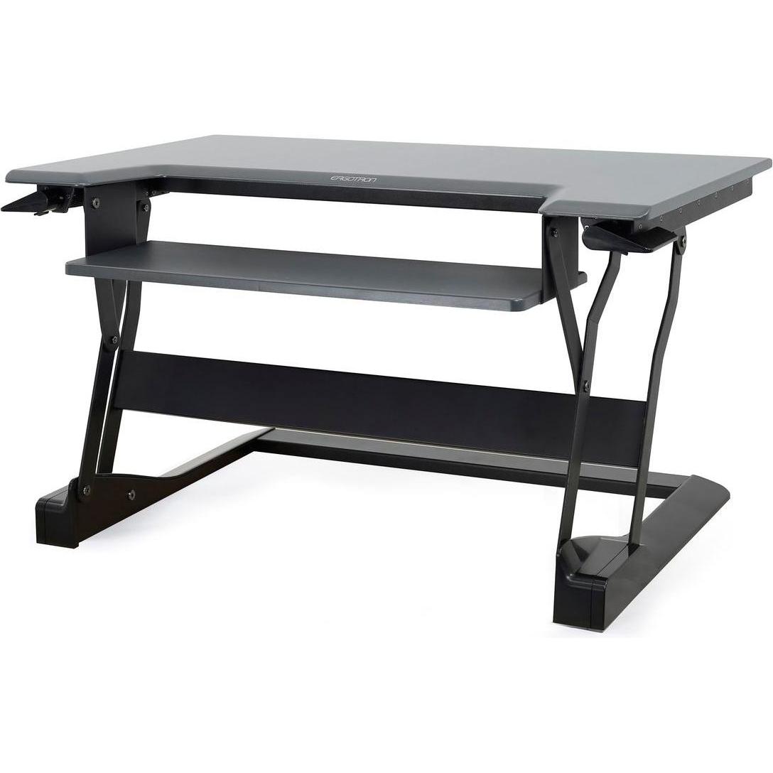 Ergotron WorkFit Steh-Sitz Arbeitsplatz, Monitor Erhöhung, Schwarz