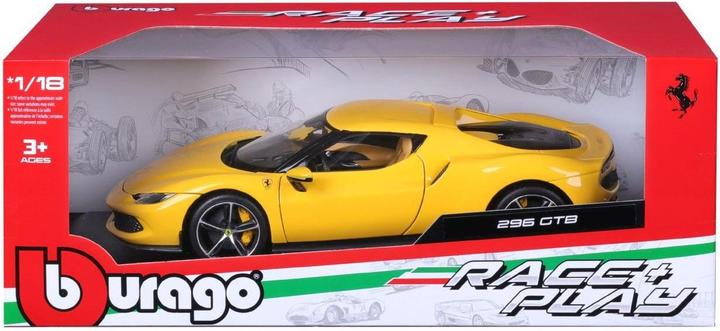 Produktbild Bburago Ferrari R&P 296 GTB 1/18 gelb