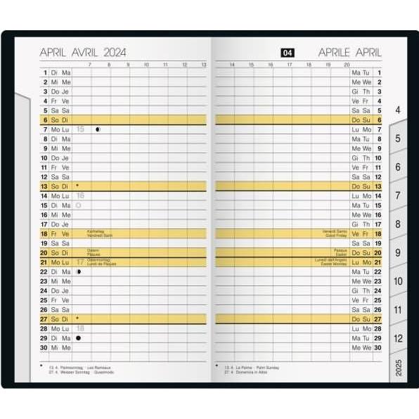 Thumbnail - Baier & Schneider, Agenda, rido/idé 7046892295 Taschenkalender Modell M-Planer (2025) 2 Seiten = 1 Monat A6 32 Seiten (8...