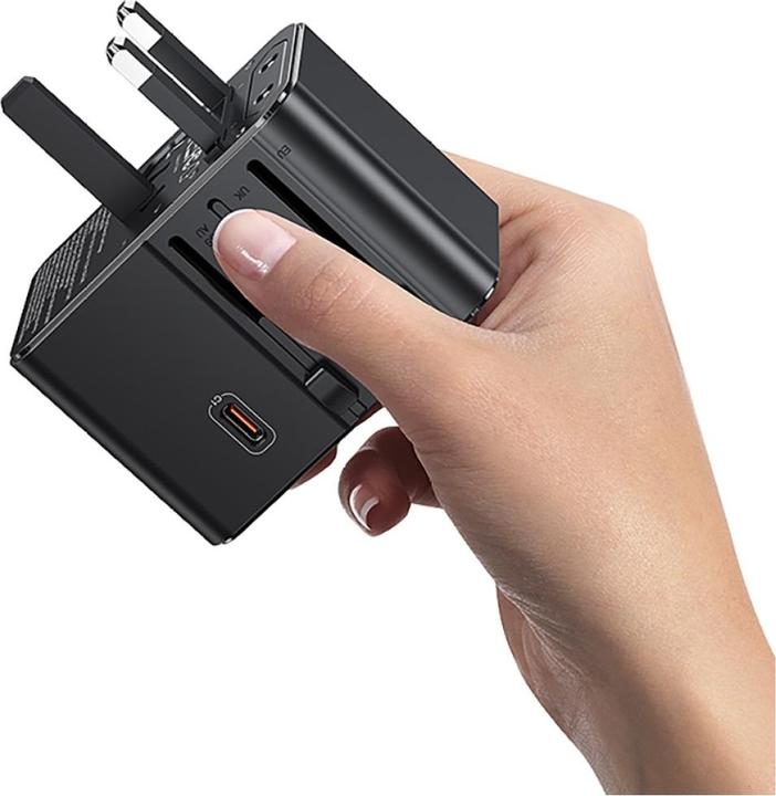 Productafbeelding Usams Travel Charger Adapter CC310 3xUSB-C 70W 4in1 US/AU/EU/UK black (70 W)