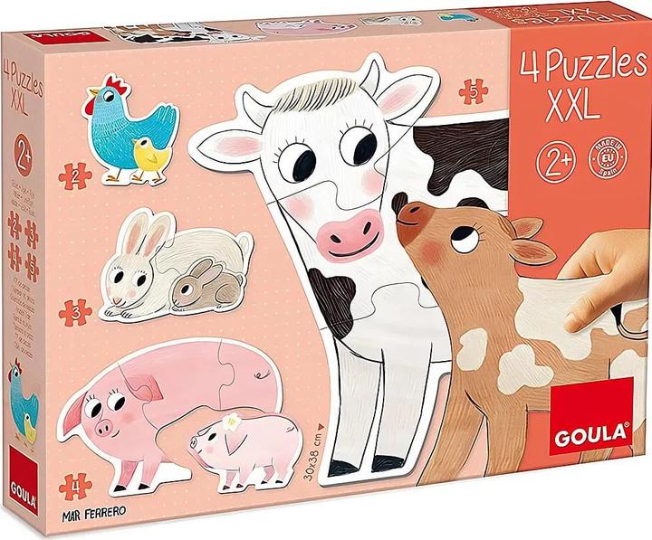 Actual product image Goula Puzzle animal mothers with babies (14 pieces)