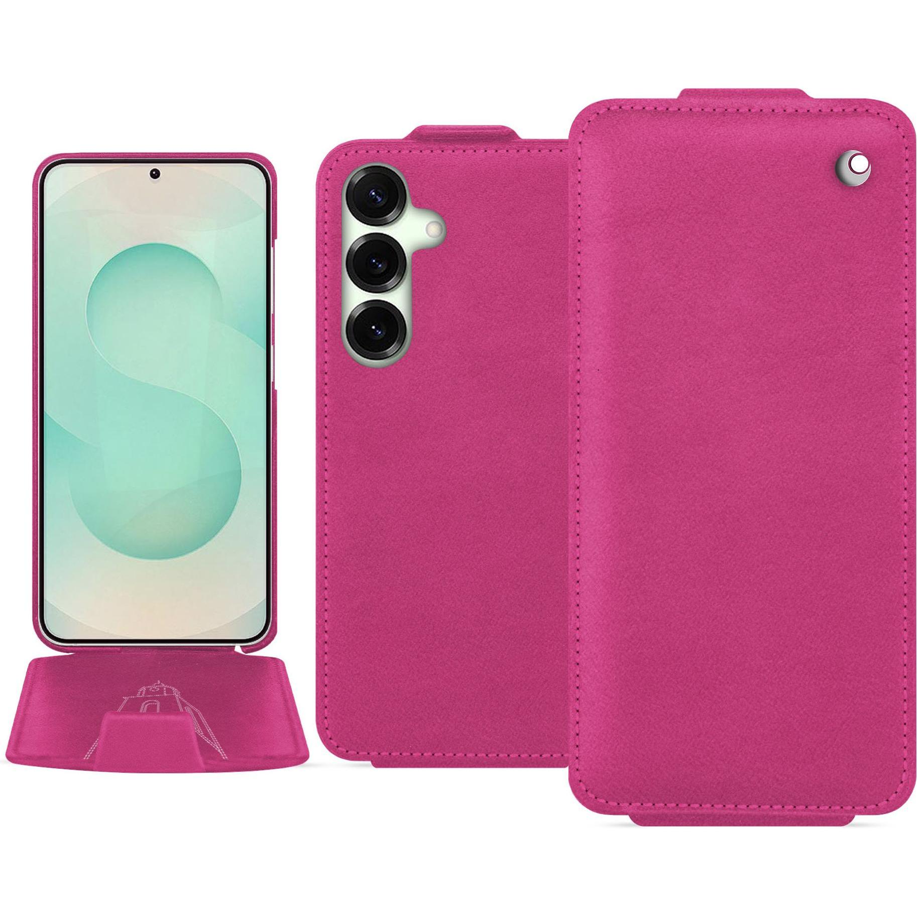 Noreve Lederschutzhülle vertikal (Samsung Galaxy S25+), Smartphone Hülle, Rosa