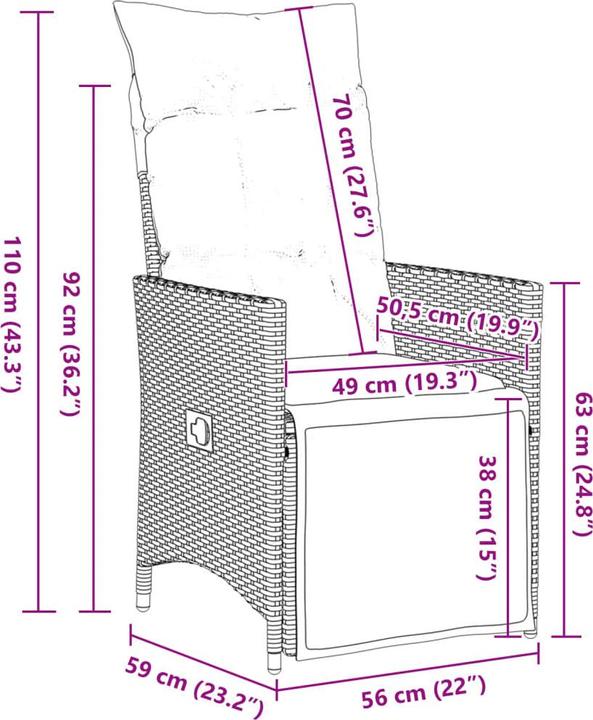 Image du produit vidaXL Bistro Set (190 x 90 x 75 cm)