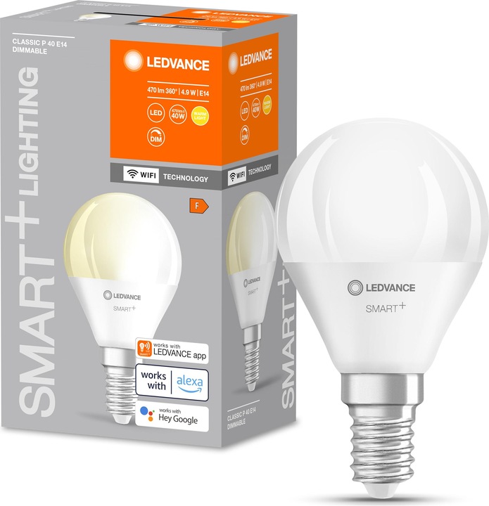 Image du produit Ledvance Smart+ Wifi Mini Bulb (E14, 4.90 W, 470 lm, 1 x, F)