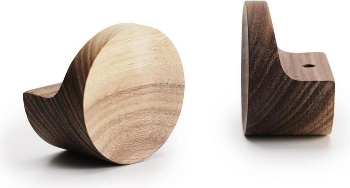 Produktbild Born in Sweden Kleiner Wandhaken aus Walnuss, Ø 6 cm, massiv, modernes Design