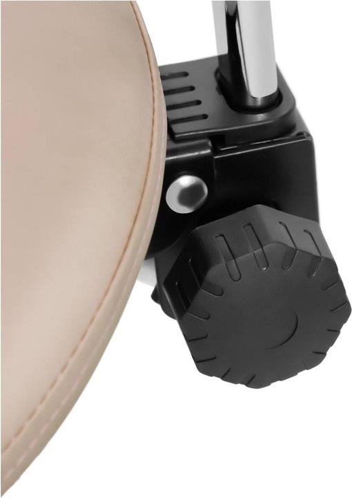 Produktbild Physa Sattelstuhl Sattelhocker mit Lehne Rollhocker Creme, Silbern höhenverstellbar