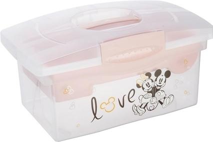Actual product image keeeper kids storage box "patryk minnie", nordic-pink with lid and handle, practical organiser with E