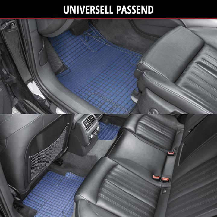 Actual product image Walser Universal rubber car mat set, 4-piece car mats, can be cut to size (2 front mats + 2 rear mats)