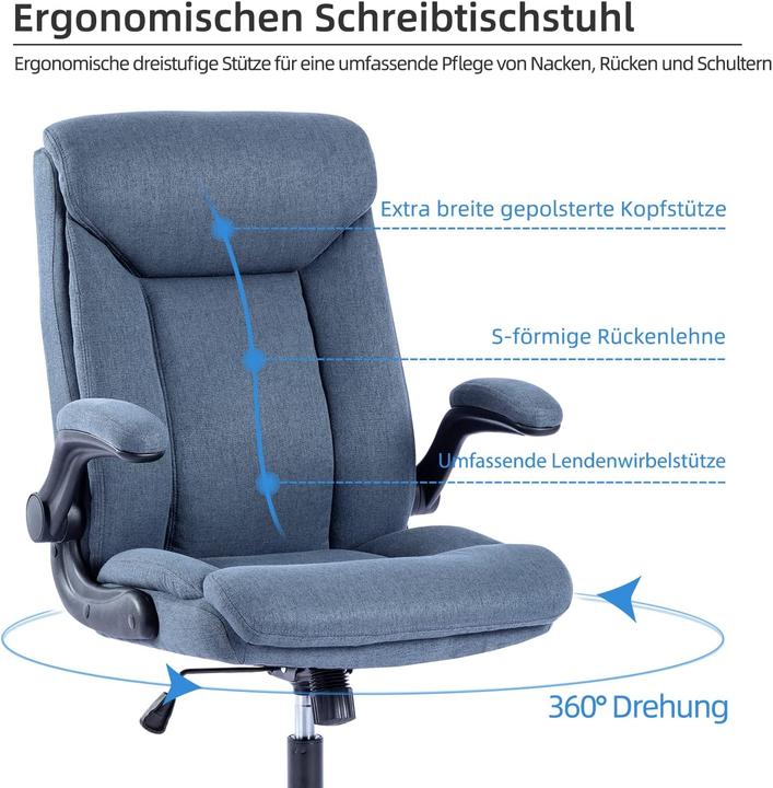 Image du produit Mzlee Ergonomischer Bürostuhl mit klappbarer Armlehne