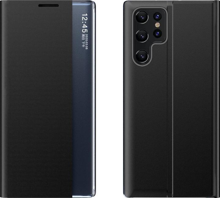 Actual product image Hurtel New Sleep View Case with Flap - Black (Samsung Galaxy S24 Ultra)