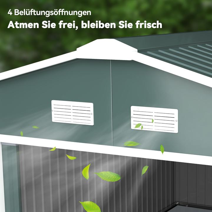 Image du produit Outsunny Gerätehaus Stahl Dunkelgrün