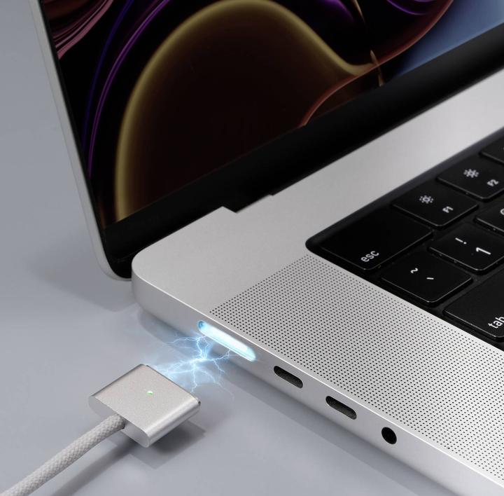 Produktbild Renkforce USB-Ladekabel Magsafe 3 USB-C®, Magsafe 3 2.00 m Weiss magnetischer Ste (2 m, 140 W)