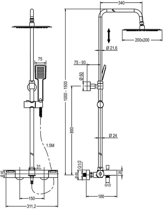 Immagine prodotto Kibath Colonna Doccia Termostatica
