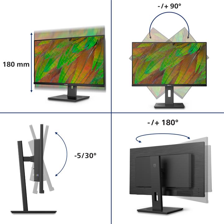 Produktbild Philips MMD 32B1N3800/00 VA Monitor,,, Speakers, höhenverstellbar, 2x HDMI, DisplayPort (3840 x 2160 Pixel, 32")