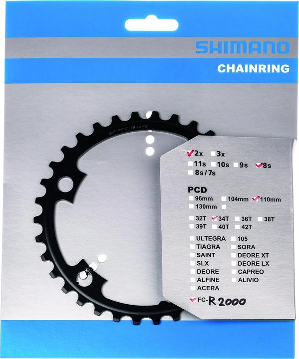 Actual product image Shimano Claris FC-R2000 chainring 7/8-speed NB (50)