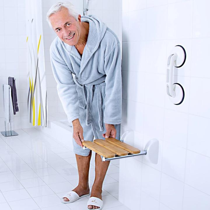 Actual product image Ridder Duschklappsitz mit Bambussitz (130 kg)