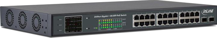 Actual product image InLine PoE+ Gigabit Network Switch 24 Port (24 Ports)