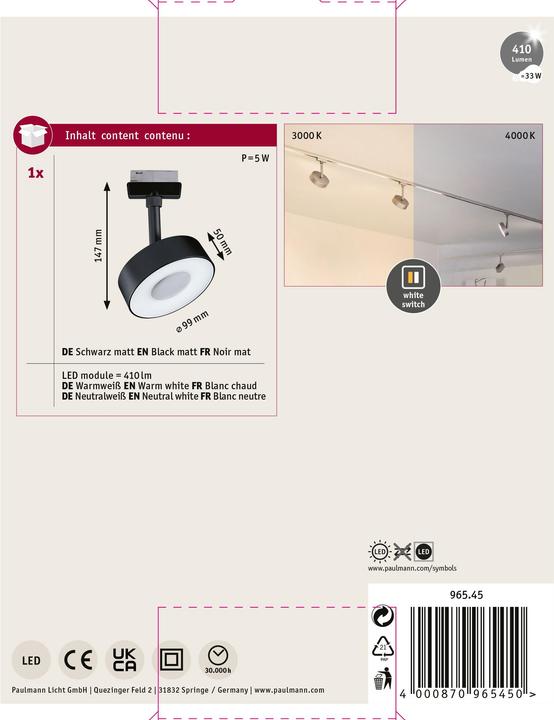Produktbild Paulmann URail Spot Circle (370 lm)