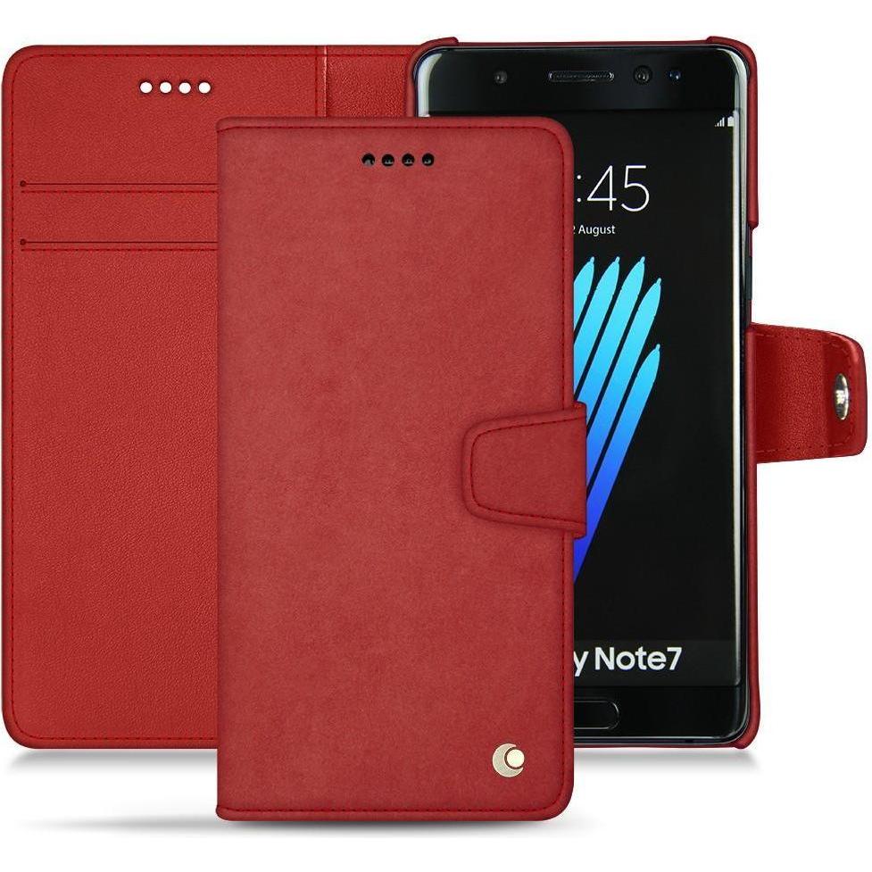 Noreve Lederschutzhülle Wallet (Samsung Galaxy Note 7), Smartphone Hülle, Rot
