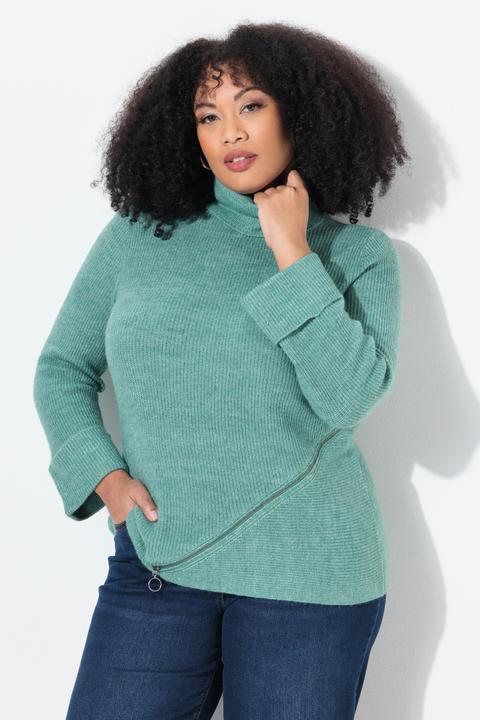 Produktbild Ulla Popken Pullover, Rollkragen, Reissverschluss, Langarm (54)